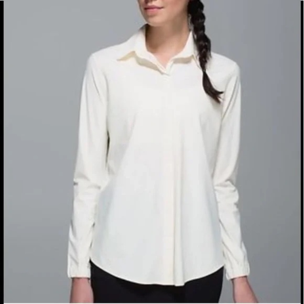 LULULEMON DAY TRIP BLOUSE GHOST IVORY CREAM WOMEN’S